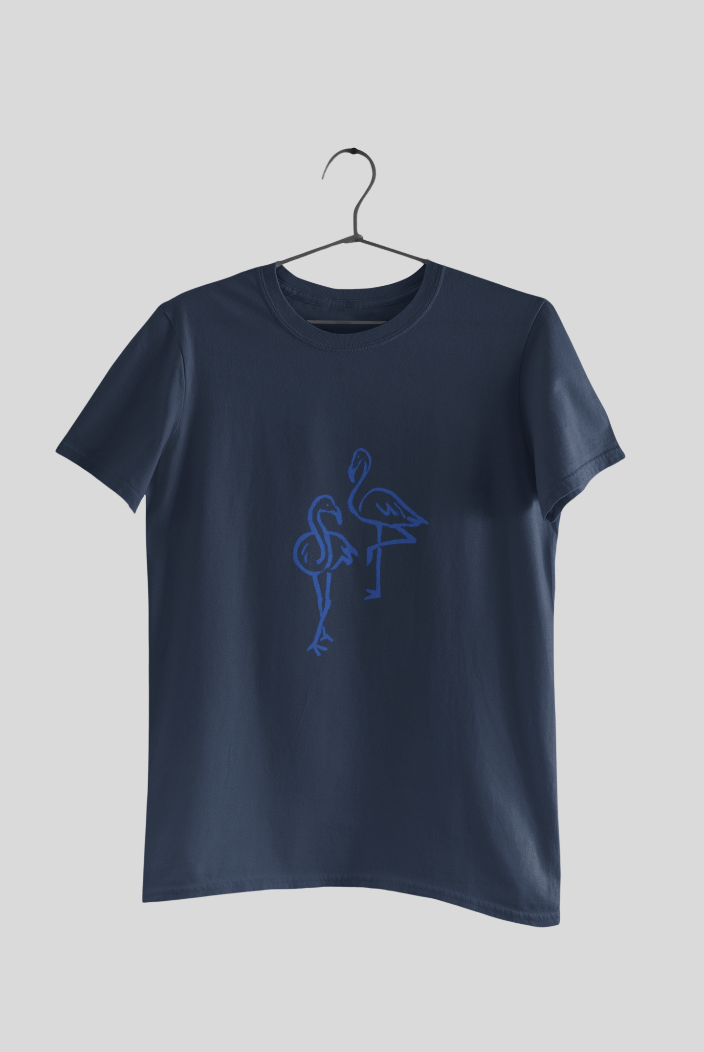 Azure Flamingos Minimalist Line Art