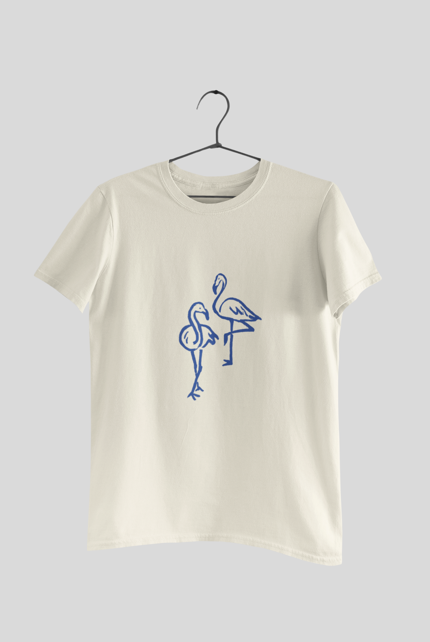 Azure Flamingos Minimalist Line Art